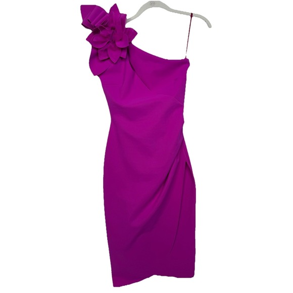 Chiara Boni La Petite Robe Womens Dress Size 42 Fuchsia One Shoulder Floral